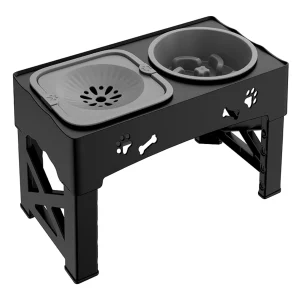 3 In 1 Pet Feeder Double Bowls Foldable With 5 Adjustable Height