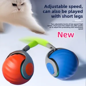 Electric Ball for Cats With Feather Teaser
