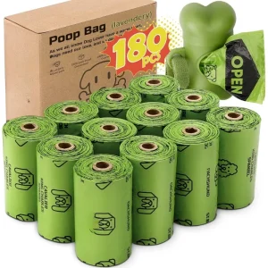 Poop Bag Set with Dispenser & Leash Clip (180PCS)
